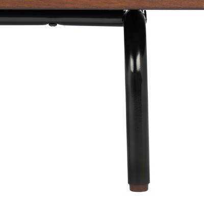 Genevieve 54" White and Walnut TV Stand with Gold Legs