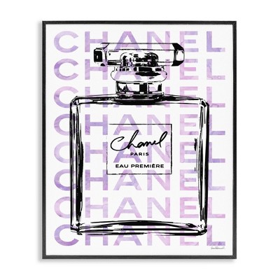Stupell Industries Glam Black Purple Perfume Bottle, 16" x 20"