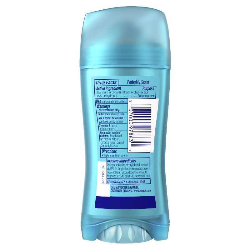 Secret Invisible Solid Antiperspirant &#38; Deodorant - Waterlily Scent - 2.6oz, 3 of 9