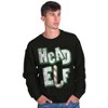 Funny Christmas Head Elf Candy Cane Sweatshirt for Men or Women Brisco Brands - 4 of 4