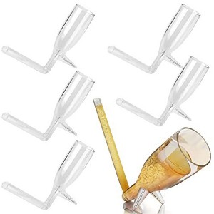 Sparkle and Bash 6 Pack Champagne Shooter Plastic Glass Set - Champagne Glasses with Stands - 1 of 4
