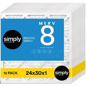 Simply Air Filters, MERV 8, 12 Pack, Furnace Air Filter for HVAC - 1 of 4