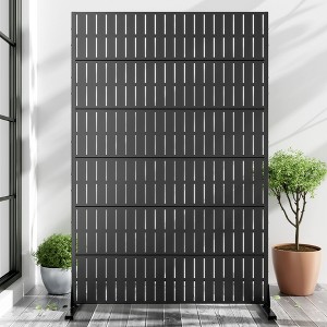 PexFix 72 in. x 47 in. Outdoor Privacy Rectangle Screen Galvanized Steel Panel Divider in Black - 1 of 4