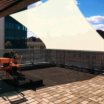 Off-White HDPE Square Sun Shade Sail for Patio, 16x16ft