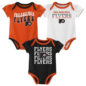 NHL Philadelphia Flyers Infant Girls' 3pk Bodysuits - 1 of 4