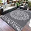 Outdoor Rug, Waterproof Durable Indoor/Outdoor RV Mat, Reversible Camping Carpet, Foldable Plastic Straw Rug for Patio, Porch - 2 of 4