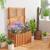 Costway 1/2 PCS Wooden Plant Stand Raised Garden Bed with Trellis & Planter Box Privacy Screen - 4 of 4