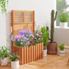 Costway 1/2 PCS Wooden Plant Stand Raised Garden Bed with Trellis & Planter Box Privacy Screen - image 4 of 4