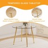 Syemin End Table, Coffee Table Accent Table with Tempered Glass Top and Metal Legs for Modern Living Room, Clear, 40"*40"*30" - 4 of 4
