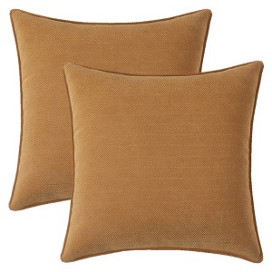 REGALWOVEN Solid Chenille Soft Couch Throw Pillow Covers for Sofa Living Room Home Decor 2 Pcs - 1 of 4