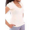 ADR Women's 100% Cotton Pajamas, Short Knit Top Woven Bottom Pj Set - 3 of 3