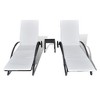 vidaXL Sun Lounger Black Poly Rattan 78.7 in Adjustable Armrests - 3 of 4