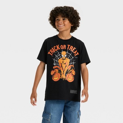 Boys' Spider-Man Halloween Short Sleeve Graphic T-Shirt - Black