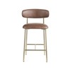 Meridian Furniture,Lupita Brown Vegan Leather Counter Stool, Set of 2 - 2 of 4