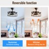 20'' Farmhouse Flush Mount Caged Ceiling Fans with Light and Remote Rustic Low Profile Fandelier Industrial Bladeless Ceiling Fans for Kitchen Bedroom - 2 of 4