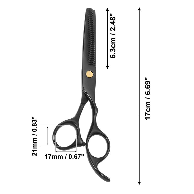 Unique Bargains Portable Thinning Scissors for Long Short Thick Hard Soft Hair for Men Women 6.69 Inch Length, 2 of 5