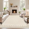 Area Rug for Living Room Scalloped Border Rug Washable Rugs Non Slip Stain Resistant - 2 of 4