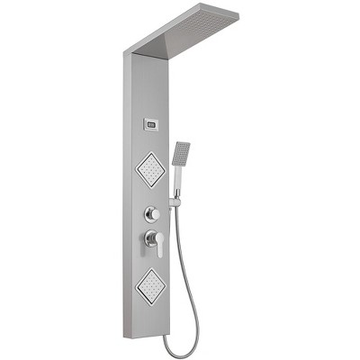 BWE 2 spray rain shower tower shower panel system with chrome nickel shower head and shower wand