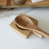 5.15" x 7.85" Decorative Premium Mango Wood Paddle Spatula Spoon Utensil Rest Holder - 3 of 4