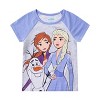 Disney Frozen Elsa, Anna and Olaf Girls’ T-Shirt and Short Set for Toddler and Little Kids – Purple/Gray - 2 of 4