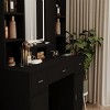 INFURNIC Vanity Tables Dressing Table with Mirror Hair Dryer Rack and Spacious Storage for Bedrooms, Black, 43.31"*15.75"*55.91" - 4 of 4