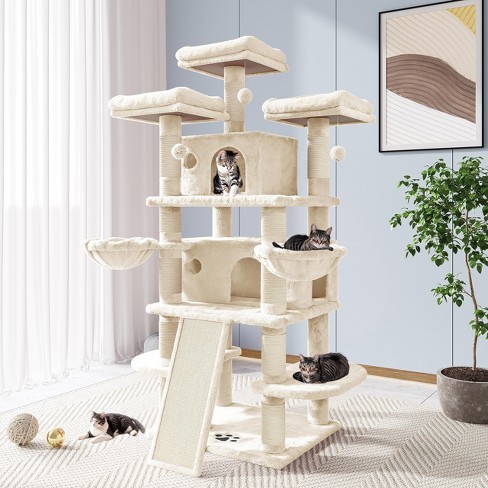 Allewie 68 Inches Cat Tree cat Tree House And Towers For Large Cat cat Climbing Tree With Cat Condo cat Tree Scratching Post multi level Large Cat Tree Target