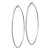 Black Bow Jewelry 2mm, Satin, Diamond Cut, XL Sterling Silver Hoops - 80mm (3 1/8 Inch) - 2 of 4