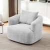 CAVINAS Swivel Barrel Chair,Upholstered Accent Sofa Chair with Pocket,Spring Cushion,Throw Pillow,Lounge Chair for Living Room,Bedroom,Office - 2 of 4