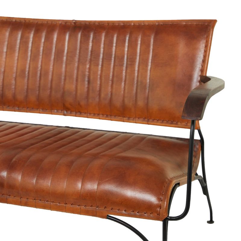 Vintage Leather Loveseat Brown - Olivia &#38; May, 4 of 27