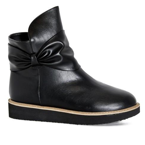 Wide fit outlet black ankle boots