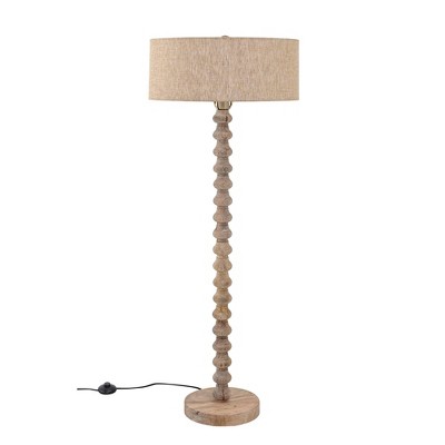 45" Mango Wood Floor Lamp with Linen Shade - 3R Studios