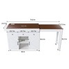 Kumasinova 74.8" Expandable Kitchen Island,Rolling  Cart with Power Outlet,Kitchen Storage with 3 Drawers,Kitchen Cart with 2 Cabinets,White - 2 of 4