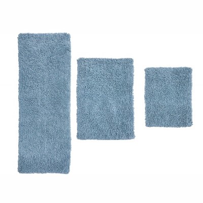 Fantasia Bath Rug Collection Cotton Shaggy Pattern Tufted Set of 3 Bath Rug Set - Home Weavers