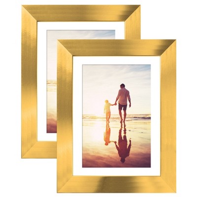 Americanflat Picture Frame with polished glass - Easel Stand & Horizontal and Vertical Formats - Available in a variety of Sizes and Colors