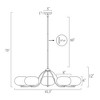 LNC Chrysaorican 5-Lights 41.5" Modern Candlestick Oversized Chandelier, Polished Gold and Iridescent Glass - 3 of 4