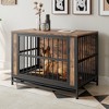 Dog Cage Furniture,Dog Cage Table,Dog House With 2 Sliding Doors And Thick Iron Door Frame, Decorative Pet Cage House - 2 of 4