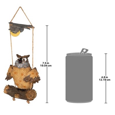 Howie the Hoot Owl Swinging Resin Sculpture for Halloween