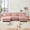 Oversized 133.8" Chenille Modular U-Shaped Sectional Sofa with Bolster Armrests and 2 Ottomans, 5-Piece Free combination Sofa - 3 of 4