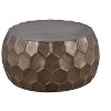 CT101 Modern Contemporary Round Aluminum material 32inCoffee Table, Farmhouse Table with Glossy Diamond-Patterned Base Gold - 3 of 4
