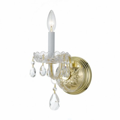 Crystorama Lighting Traditional Crystal 1 - Light Sconce in  Polished Brass