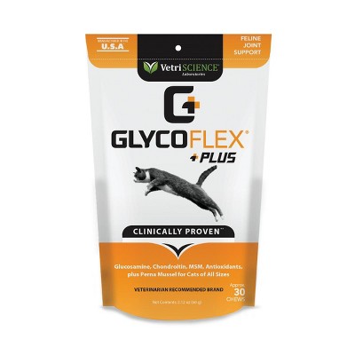 Vetriscience Laboratories GlycoFlex Plus Joint Support Bite-Sized Cat Chews, 30 ct