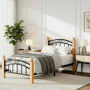 Metal Platform Bed Frame with Headboard, 10" Under-Bed Storage, Noise-Free, No Box Spring Needed - 1 of 4