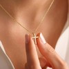 Turandoss Gold Cross Necklace for Women Girls, Dainty Zircon Pendant Necklace for Women Trendy, Gold Jewelry for Her, Birthday Gifts, 16+2.5Inches - 2 of 4