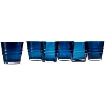 Blue Rose Polish Pottery Navy Rock/Old Fashion Glass - Set of 6