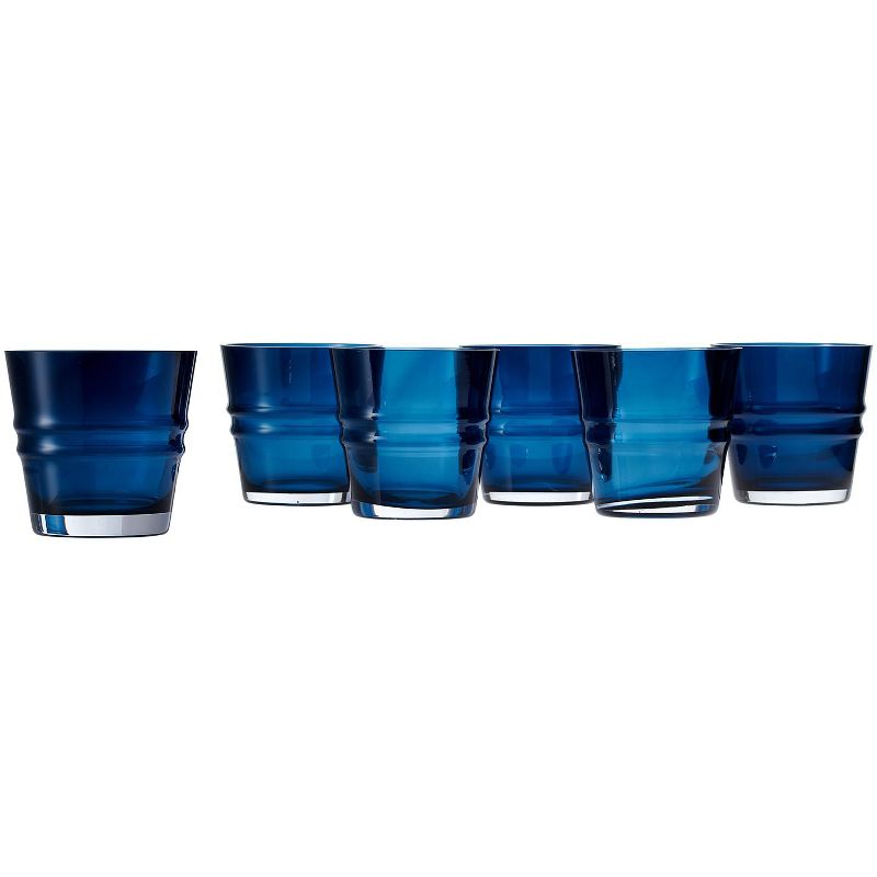 Blue Rose Polish Pottery Navy Rock/Old Fashion Glass - Set of 6, 1 of 2