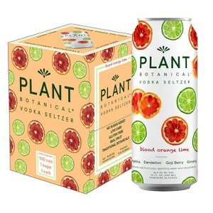Plant Botanical Blood Orange Lime Vodka Seltzer - 4pk/355ml Cans - 1 of 4
