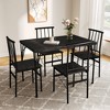 Dyonery Dining Table Set for 4, 5-Piece Rectangular Kitchen Table Chair Set for Small Space,Dinette,Apartment - 2 of 4