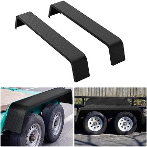 2 Pack Heavy Duty Trailer Fenders for Double Axle Trailers - 14 Gauge Steel Bolt-On Fenders Fit 13" to 15" Tires - 1 of 4