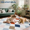 Coucheta Washable Checkered Area Rug, Non-Slip & Stain Resistant, Modern Geometric Plaid Carpet for Bedroom, Living Room, Hallway, Dining & Nursery - 4 of 4