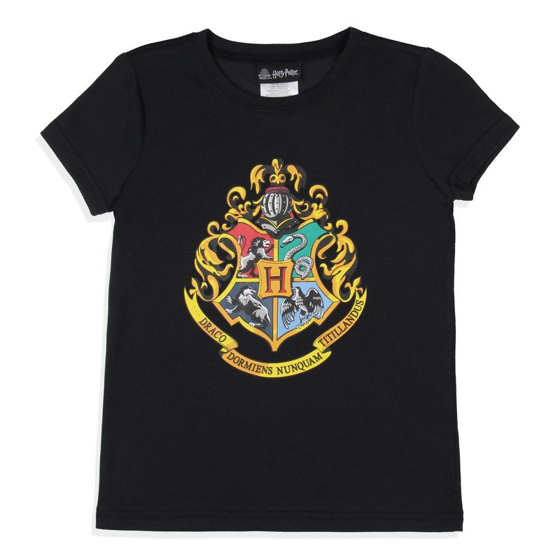 Harry Potter Girls' Wizarding World Hogwarts Crest Sleep Pajama Set Shorts Multicolored, 4 of 8